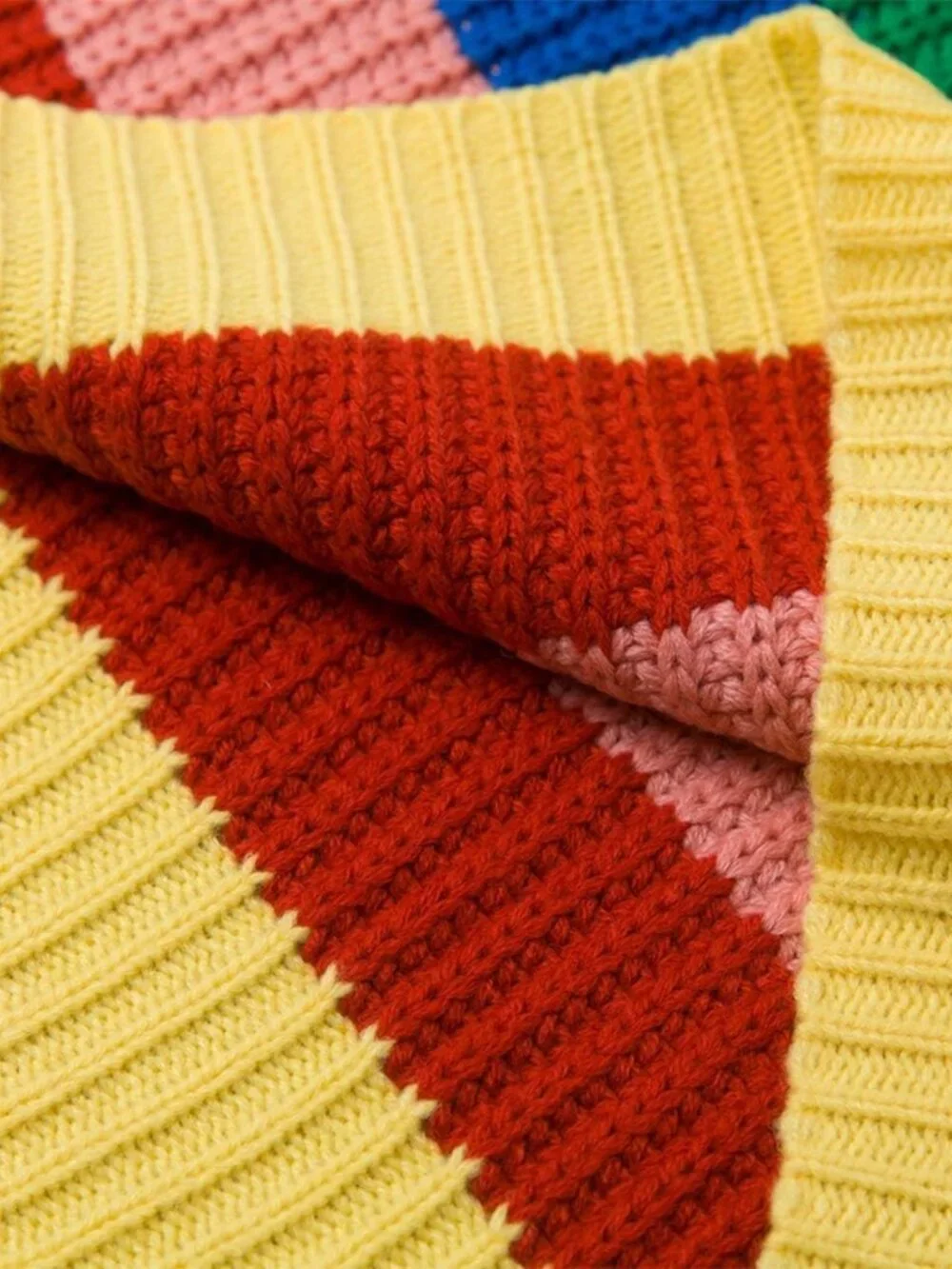 Colorful Striped Turtleneck Sweater | Long Sleeve Knit Pullover Top for Women - Picture 6 of 6